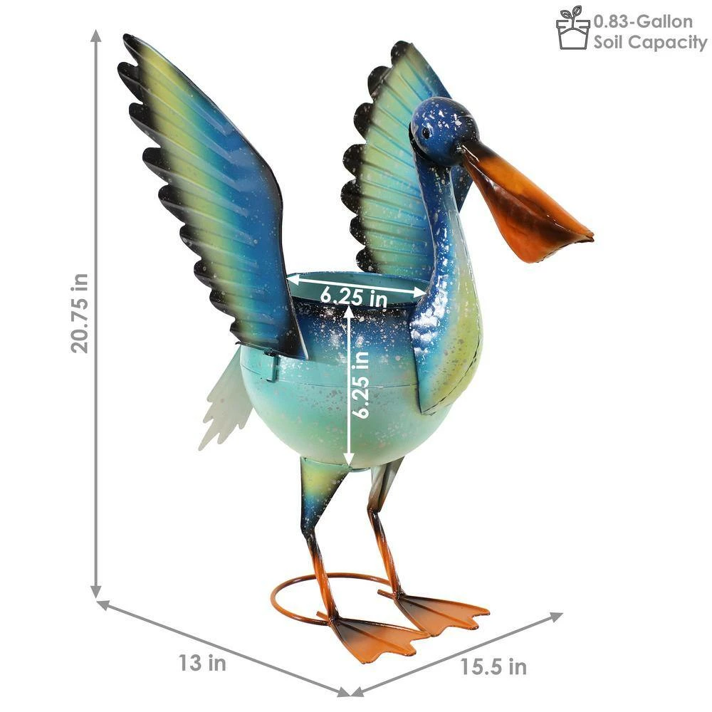 Sunnydaze Decor Pierre the Flying Pelican Metal Statue 6 Sunnydaze Decor Pierre the Flying Pelican Metal Statue - Image 6