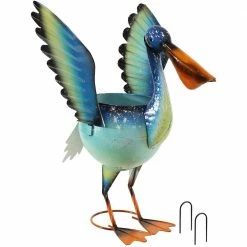 Sunnydaze Decor Pierre the Flying Pelican Metal Statue