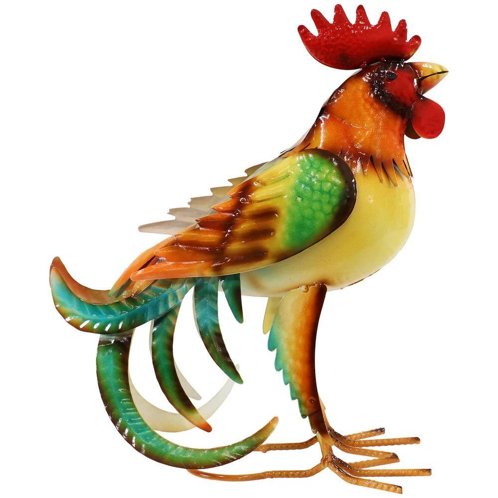 Sunnydaze Decor Romeo the Rooster Metal Statue 7 Sunnydaze Decor Romeo the Rooster Metal Statue - Image 7