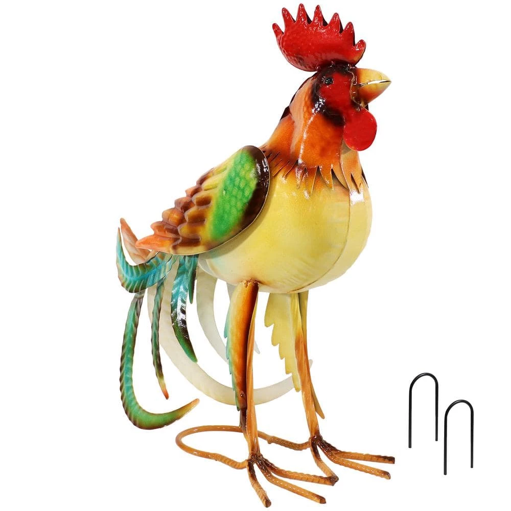 Sunnydaze Decor Romeo the Rooster Metal Statue 1 Sunnydaze Decor Romeo the Rooster Metal Statue