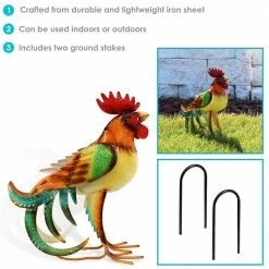Sunnydaze Decor Romeo the Rooster Metal Statue 11 Sunnydaze Decor Romeo the Rooster Metal Statue -Sunnydaze Decor Sales sunnydaze decor garden statues xca 262 66 1000