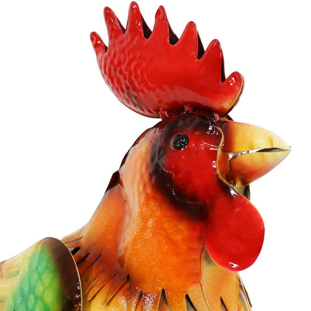 Sunnydaze Decor Romeo the Rooster Metal Statue 4 Sunnydaze Decor Romeo the Rooster Metal Statue - Image 4