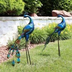 Sunnydaze Decor Peacock Metal Outdoor Garden Statue (Set of 2) -Sunnydaze Decor Sales sunnydaze decor garden statues xca 383 2pk 31 1000