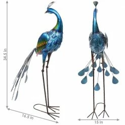 Sunnydaze Decor Peacock Metal Outdoor Garden Statue (Set of 2) -Sunnydaze Decor Sales sunnydaze decor garden statues xca 383 2pk c3 1000