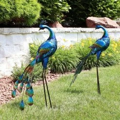 Sunnydaze Decor Peacock Metal Outdoor Garden Statue (Set of 2) -Sunnydaze Decor Sales sunnydaze decor garden statues xca 383 2pk d4 1000