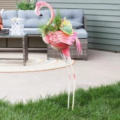 Sunnydaze Decor Flamingo Metal Outdoor Garden Statue (Set of 2) -Sunnydaze Decor Sales sunnydaze decor garden statues xca 406 2pk 44 1000