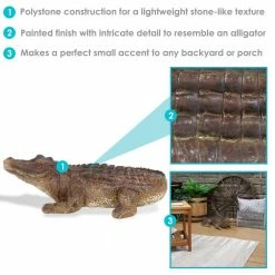 Sunnydaze Decor 14 in. Addison the Adventurous Alligator Polystone Garden Statue -Sunnydaze Decor Sales sunnydaze decor garden statues xca 571 fa 1000