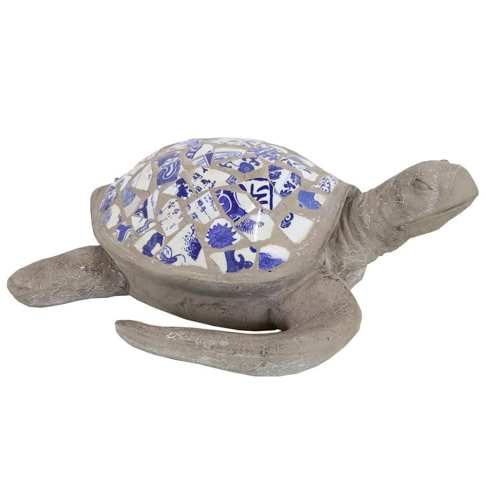 Sunnydaze Decor 18.25 in. Sofia the Sophisticated Concrete Mosaic Sea Turtle Garden Statue 4 Sunnydaze Decor 18.25 in. Sofia the Sophisticated Concrete Mosaic Sea Turtle Garden Statue - Image 4