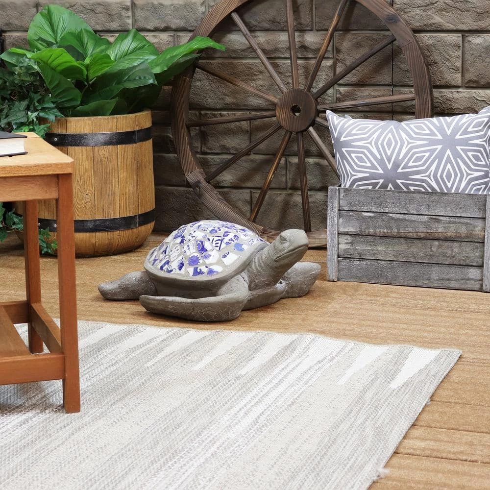 Sunnydaze Decor 18.25 in. Sofia the Sophisticated Concrete Mosaic Sea Turtle Garden Statue 5 Sunnydaze Decor 18.25 in. Sofia the Sophisticated Concrete Mosaic Sea Turtle Garden Statue - Image 5