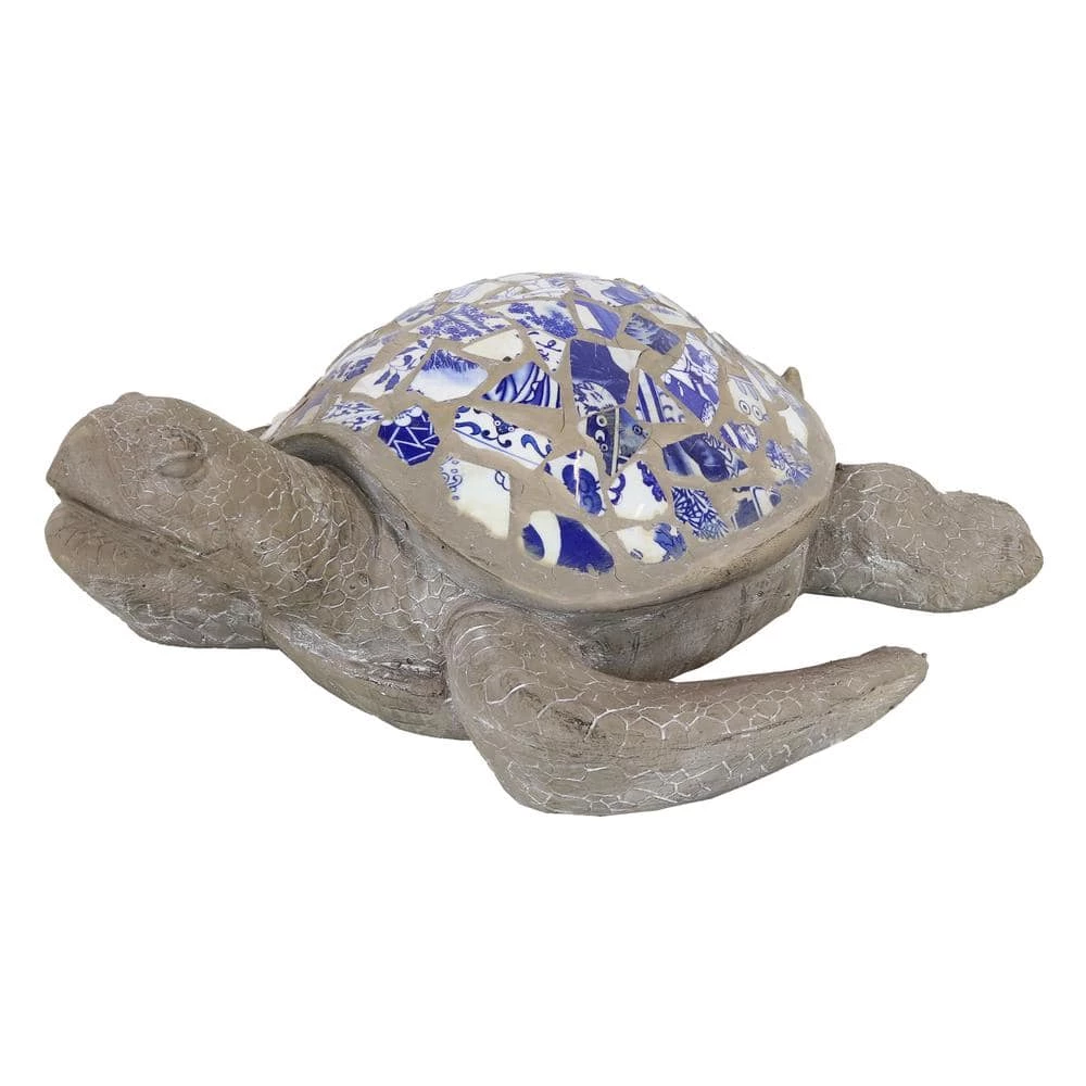 Sunnydaze Decor 18.25 in. Sofia the Sophisticated Concrete Mosaic Sea Turtle Garden Statue 1 Sunnydaze Decor 18.25 in. Sofia the Sophisticated Concrete Mosaic Sea Turtle Garden Statue
