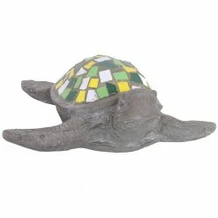 Sunnydaze Decor Simon the Swift Mosaic Polystone Sea Turtle Garden Statue - 17 in.