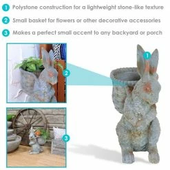 Sunnydaze Decor 17 in. Roman the Carrot Collector Rabbit Garden Statue 12 Sunnydaze Decor 17 in. Roman the Carrot Collector Rabbit Garden Statue -Sunnydaze Decor Sales sunnydaze decor garden statues xca 632 4f 1000