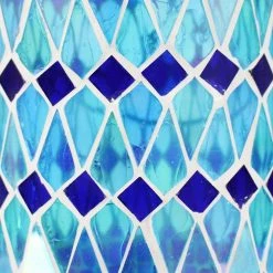 Sunnydaze Decor Sunnydaze 8.50 in. Cool Blue Mosaic Glass Solar LED Lantern -Sunnydaze Decor Sales sunnydaze decor garden statues zib 507 66 1000