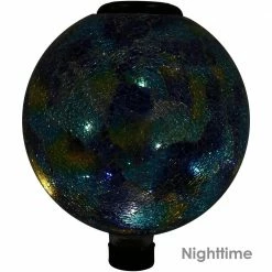 Sunnydaze Decor 10 in. Azul Terra Glass Gazing Ball Globe - LED Solar Light (Set of 2) -Sunnydaze Decor Sales sunnydaze decor gazing balls zib 501 2pk 44 1000