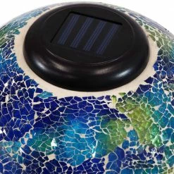 Sunnydaze Decor 10 in. Azul Terra Glass Gazing Ball Globe - LED Solar Light (Set of 2) -Sunnydaze Decor Sales sunnydaze decor gazing balls zib 501 2pk 4f 1000