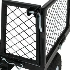 Sunnydaze Decor Black Steel Heavy-Duty Utility Cart with Folding Sides -Sunnydaze Decor Sales sunnydaze decor planter caddies lw duc859 bk 44 1000