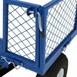 Sunnydaze Decor Blue Steel Heavy-Duty Utility Cart with Folding Sides -Sunnydaze Decor Sales sunnydaze decor planter caddies lw duc866 bl 44 1000