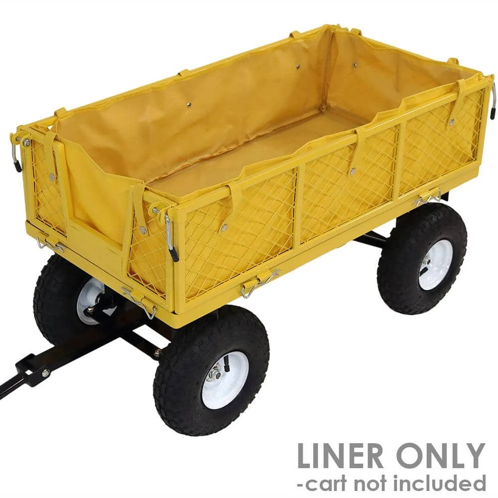 Sunnydaze Decor Yellow Heavy-Duty Vinyl Utility Garden Cart Liner 4 Sunnydaze Decor Yellow Heavy-Duty Vinyl Utility Garden Cart Liner - Image 4