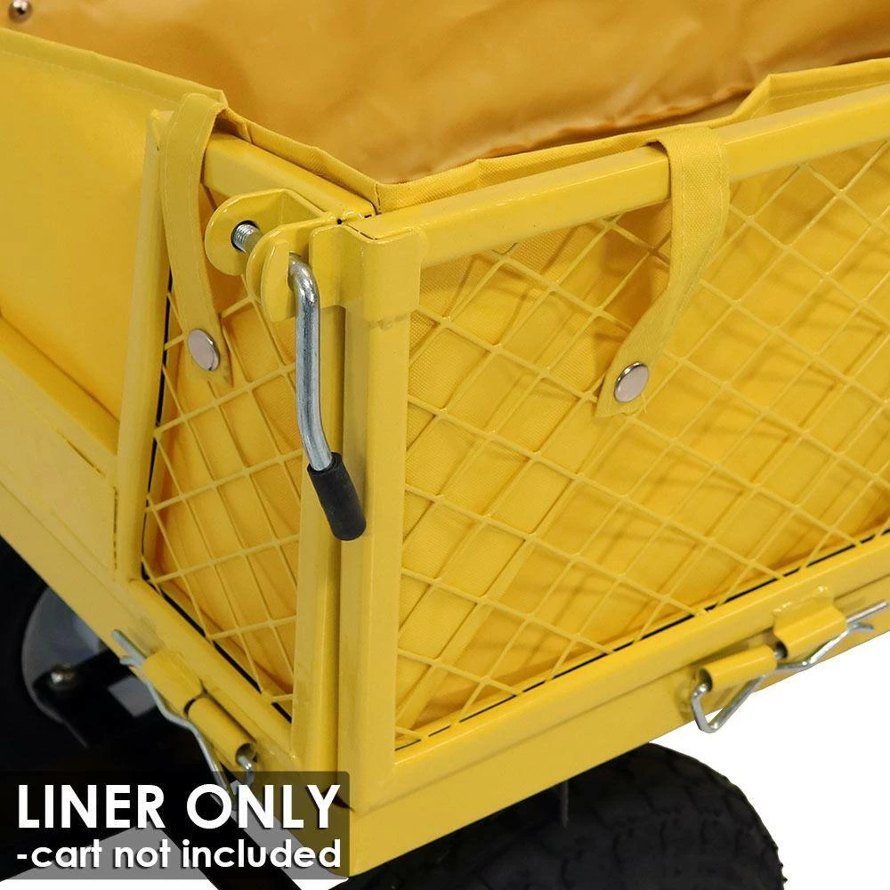 Sunnydaze Decor Yellow Heavy-Duty Vinyl Utility Garden Cart Liner 3 Sunnydaze Decor Yellow Heavy-Duty Vinyl Utility Garden Cart Liner - Image 3