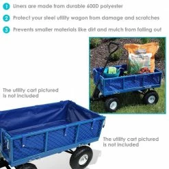 Sunnydaze Decor Blue Heavy-Duty Vinyl Utility Garden Cart Liner -Sunnydaze Decor Sales sunnydaze decor planter caddies lw ucl469 bl 44 1000