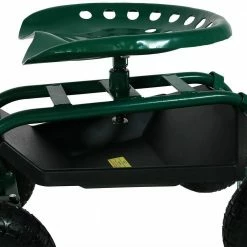 Sunnydaze Decor Green Steel Rolling Garden Cart with Steering Handle, Swivel Seat and Basket 13 Sunnydaze Decor Green Steel Rolling Garden Cart with Steering Handle, Swivel Seat and Basket -Sunnydaze Decor Sales sunnydaze decor planter caddies qh crs015 gn fa 1000