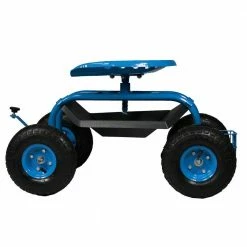 Sunnydaze Decor Blue Steel Rolling Garden Cart with Steering Handle, Swivel Seat and Basket 14 Sunnydaze Decor Blue Steel Rolling Garden Cart with Steering Handle, Swivel Seat and Basket -Sunnydaze Decor Sales sunnydaze decor planter caddies qh crs953 bl 76 1000
