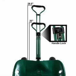 Sunnydaze Decor Green Steel Rolling Garden Cart with Extendable Steering Handle, Swivel Seat and Basket -Sunnydaze Decor Sales sunnydaze decor planter caddies qh esrc991 gn 1f 1000