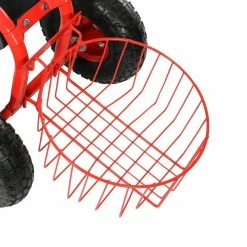 Sunnydaze Decor Red Steel Rolling Garden Cart with Steering Handle, Seat and Tray -Sunnydaze Decor Sales sunnydaze decor planter caddies qh rcp035 rd fa 1000