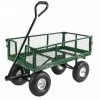 Sunnydaze Decor Green Heavy-Duty Steel Collapsible Log Cart