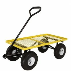 Sunnydaze Decor Yellow Steel Utility Cart with Removable Folding Sides 13 Sunnydaze Decor Yellow Steel Utility Cart with Removable Folding Sides -Sunnydaze Decor Sales sunnydaze decor planter caddies qh uc995 yw 1f 1000