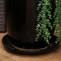 Sunnydaze Decor 2 Sunnydaze 12 in. Obsidian Ceramic Planter Saucers -Sunnydaze Decor Sales sunnydaze decor planter saucers ap 013 4f 1000