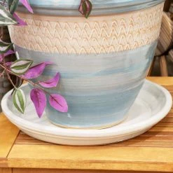 Sunnydaze Decor 2 Sunnydaze 9 in. Pearl Ceramic Planter Saucers -Sunnydaze Decor Sales sunnydaze decor planter saucers ap 014 4f 1000
