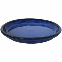 Sunnydaze Decor 12 in. Imperial Blue Ceramic Planter Saucer (Set of 4) 12 Sunnydaze Decor 12 in. Imperial Blue Ceramic Planter Saucer (Set of 4) -Sunnydaze Decor Sales sunnydaze decor planter saucers ap 220 4pk 44 1000