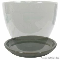 Sunnydaze Decor 14.25 in. Gray Ceramic Planter Saucer (Set of 2) -Sunnydaze Decor Sales sunnydaze decor planter saucers ap 237 fa 1000