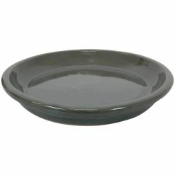Sunnydaze Decor 11.75 in. Gray Ceramic Planter Saucer (Set of 2) -Sunnydaze Decor Sales sunnydaze decor planter saucers ap 275 44 1000