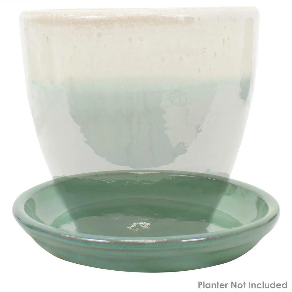 Sunnydaze Decor 9.75 in. Seafoam Ceramic Planter Saucer (Set of 2) 7 Sunnydaze Decor 9.75 in. Seafoam Ceramic Planter Saucer (Set of 2) - Image 7