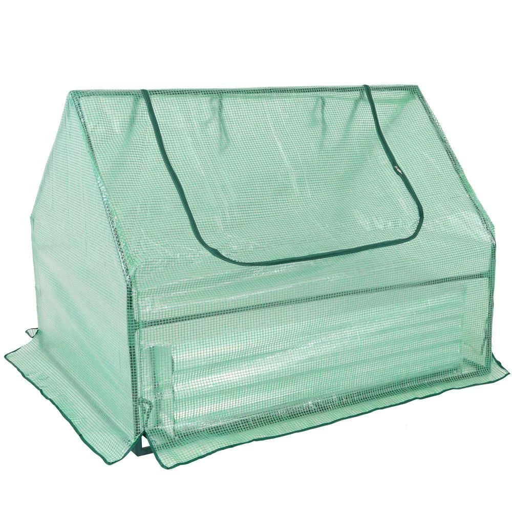 Sunnydaze Decor Sunnydaze 4 ft. x 3 ft. x 3 ft. - Steel and Polyethylene - Green - Raised Garden Bed and Greenhouse 4 Sunnydaze Decor Sunnydaze 4 ft. x 3 ft. x 3 ft. - Steel and Polyethylene - Green - Raised Garden Bed and Greenhouse - Image 4