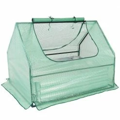 Sunnydaze Decor Sunnydaze 4 ft. x 3 ft. x 3 ft. - Steel and Polyethylene - Green - Raised Garden Bed and Greenhouse