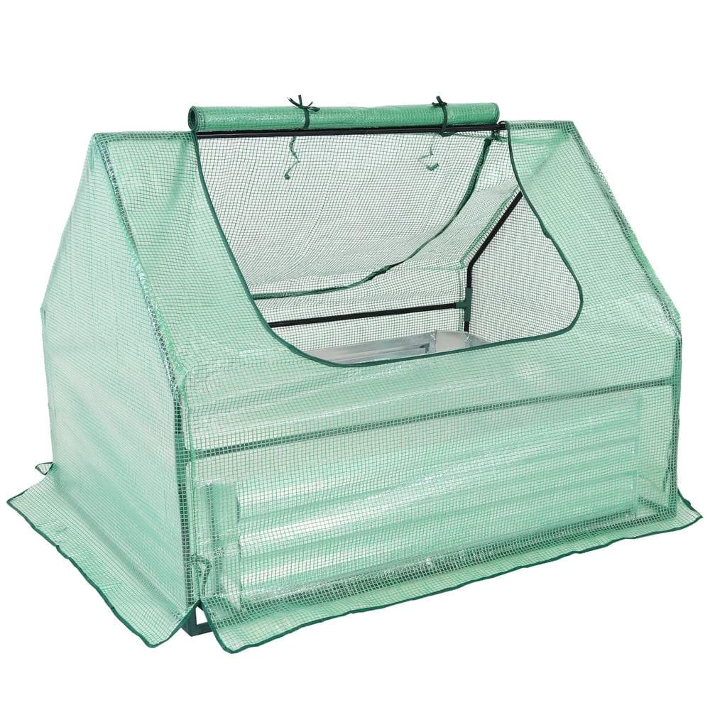 Sunnydaze Decor Sunnydaze 4 ft. x 3 ft. x 3 ft. - Steel and Polyethylene - Green - Raised Garden Bed and Greenhouse 1 Sunnydaze Decor Sunnydaze 4 ft. x 3 ft. x 3 ft. - Steel and Polyethylene - Green - Raised Garden Bed and Greenhouse