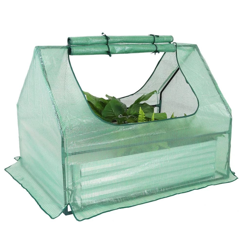 Sunnydaze Decor Sunnydaze 4 ft. x 3 ft. x 3 ft. - Steel and Polyethylene - Green - Raised Garden Bed and Greenhouse 6 Sunnydaze Decor Sunnydaze 4 ft. x 3 ft. x 3 ft. - Steel and Polyethylene - Green - Raised Garden Bed and Greenhouse - Image 6