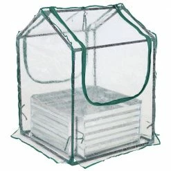 Sunnydaze Decor Sunnydaze 2 ft. x 2 ft. x 3 ft. - Steel and PVC - Clear - Raised Garden Bed and Greenhouse -Sunnydaze Decor Sales sunnydaze decor portable greenhouses hb 845 1f 1000