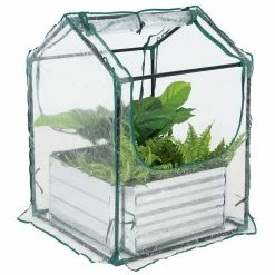 Sunnydaze Decor Sunnydaze 2 ft. x 2 ft. x 3 ft. - Steel and PVC - Clear - Raised Garden Bed and Greenhouse -Sunnydaze Decor Sales sunnydaze decor portable greenhouses hb 845 4f 1000