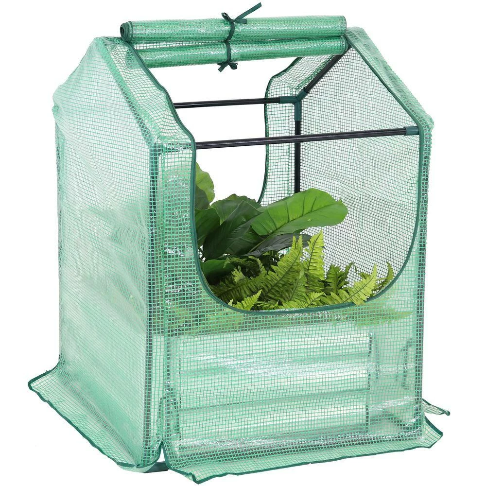 Sunnydaze Decor Sunnydaze 2 ft. x 2 ft. x 3 ft. - Steel and Polyethylene - Green - Raised Garden Bed and Greenhouse 5 Sunnydaze Decor Sunnydaze 2 ft. x 2 ft. x 3 ft. - Steel and Polyethylene - Green - Raised Garden Bed and Greenhouse - Image 5