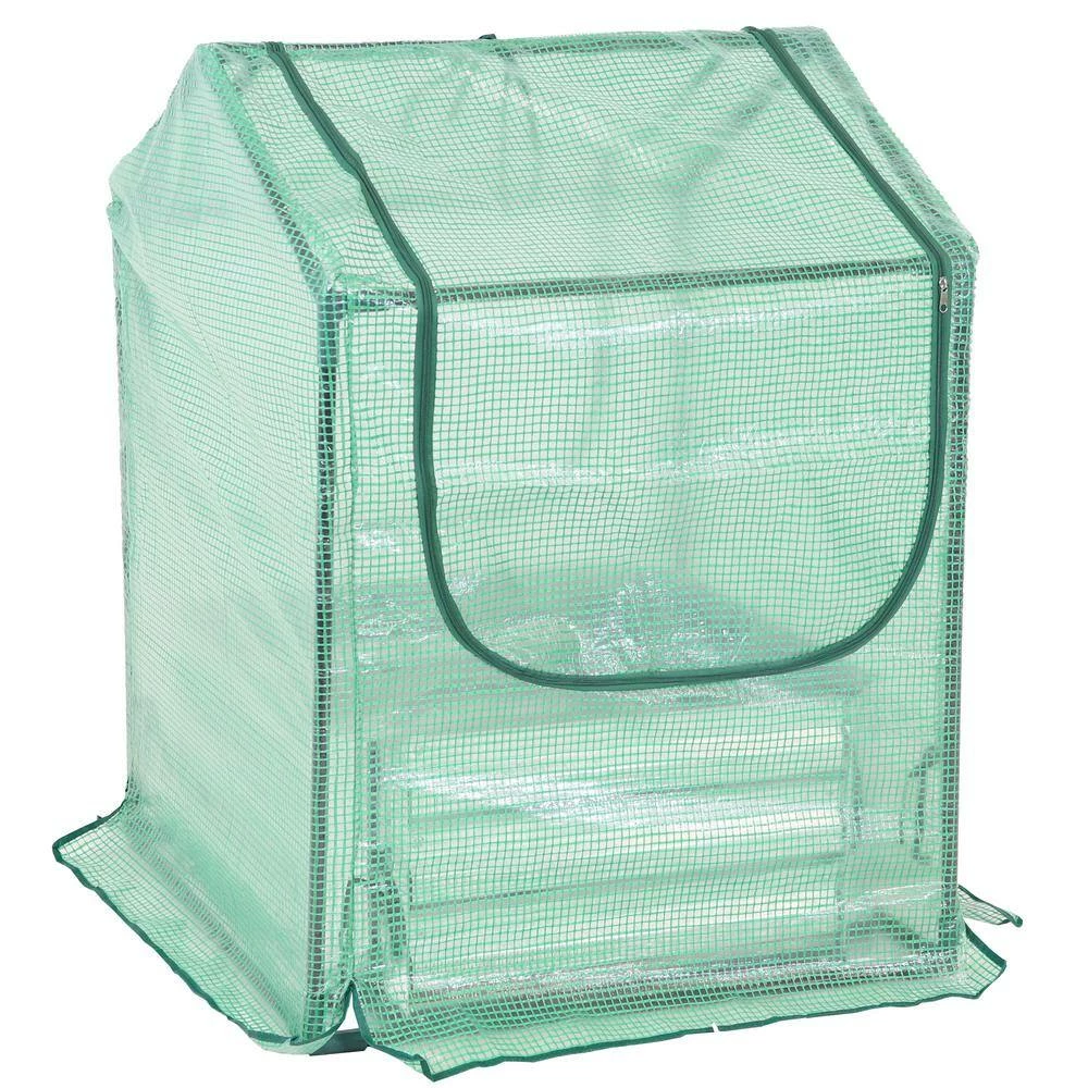 Sunnydaze Decor Sunnydaze 2 ft. x 2 ft. x 3 ft. - Steel and Polyethylene - Green - Raised Garden Bed and Greenhouse 8 Sunnydaze Decor Sunnydaze 2 ft. x 2 ft. x 3 ft. - Steel and Polyethylene - Green - Raised Garden Bed and Greenhouse - Image 8