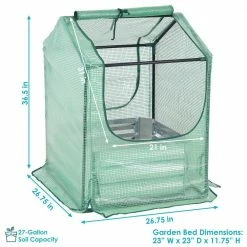 Sunnydaze Decor Sunnydaze 2 ft. x 2 ft. x 3 ft. - Steel and Polyethylene - Green - Raised Garden Bed and Greenhouse 10 Sunnydaze Decor Sunnydaze 2 ft. x 2 ft. x 3 ft. - Steel and Polyethylene - Green - Raised Garden Bed and Greenhouse -Sunnydaze Decor Sales sunnydaze decor portable greenhouses hb 869 c3 1000