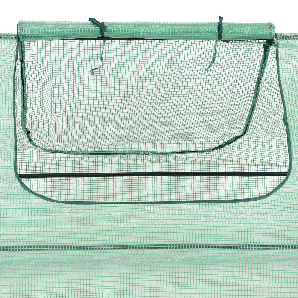 Sunnydaze Decor Sunnydaze 2 ft. x 2 ft. x 3 ft. - Steel and Polyethylene - Green - Raised Garden Bed and Greenhouse 7 Sunnydaze Decor Sunnydaze 2 ft. x 2 ft. x 3 ft. - Steel and Polyethylene - Green - Raised Garden Bed and Greenhouse - Image 7