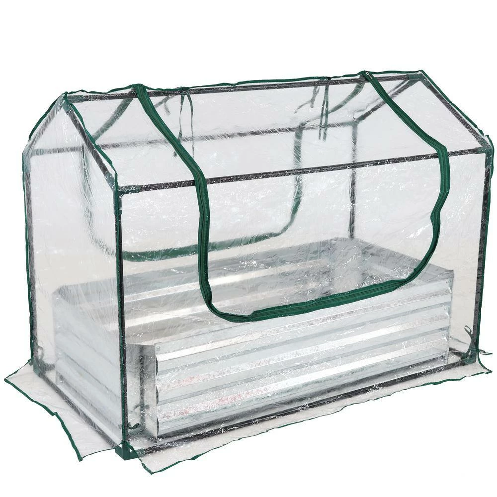 Sunnydaze Decor Sunnydaze 4 ft. x 2 ft. x 3 ft. - Steel and PVC - Clear - Raised Garden Bed and Greenhouse Kit 5 Sunnydaze Decor Sunnydaze 4 ft. x 2 ft. x 3 ft. - Steel and PVC - Clear - Raised Garden Bed and Greenhouse Kit - Image 5