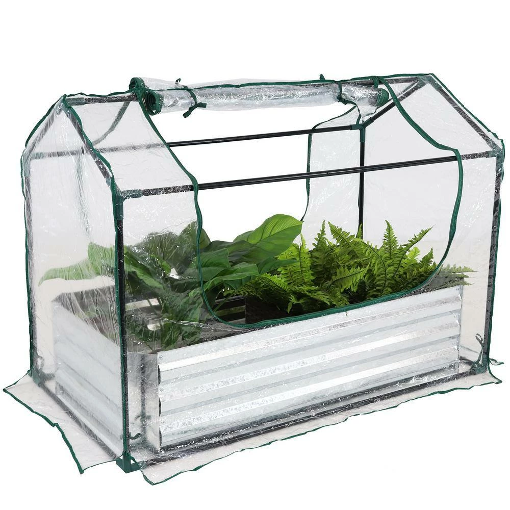 Sunnydaze Decor Sunnydaze 4 ft. x 2 ft. x 3 ft. - Steel and PVC - Clear - Raised Garden Bed and Greenhouse Kit 3 Sunnydaze Decor Sunnydaze 4 ft. x 2 ft. x 3 ft. - Steel and PVC - Clear - Raised Garden Bed and Greenhouse Kit - Image 3