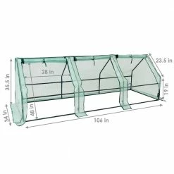 Sunnydaze Decor Sunnydaze 2 ft. x 8 ft. Green Seedling Cloche Mini Greenhouse with Zippered Doors -Sunnydaze Decor Sales sunnydaze decor portable greenhouses hgh 007 1f 1000