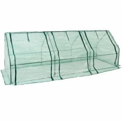 Sunnydaze Decor Sunnydaze 2 ft. x 8 ft. Green Seedling Cloche Mini Greenhouse with Zippered Doors -Sunnydaze Decor Sales sunnydaze decor portable greenhouses hgh 007 c3 1000
